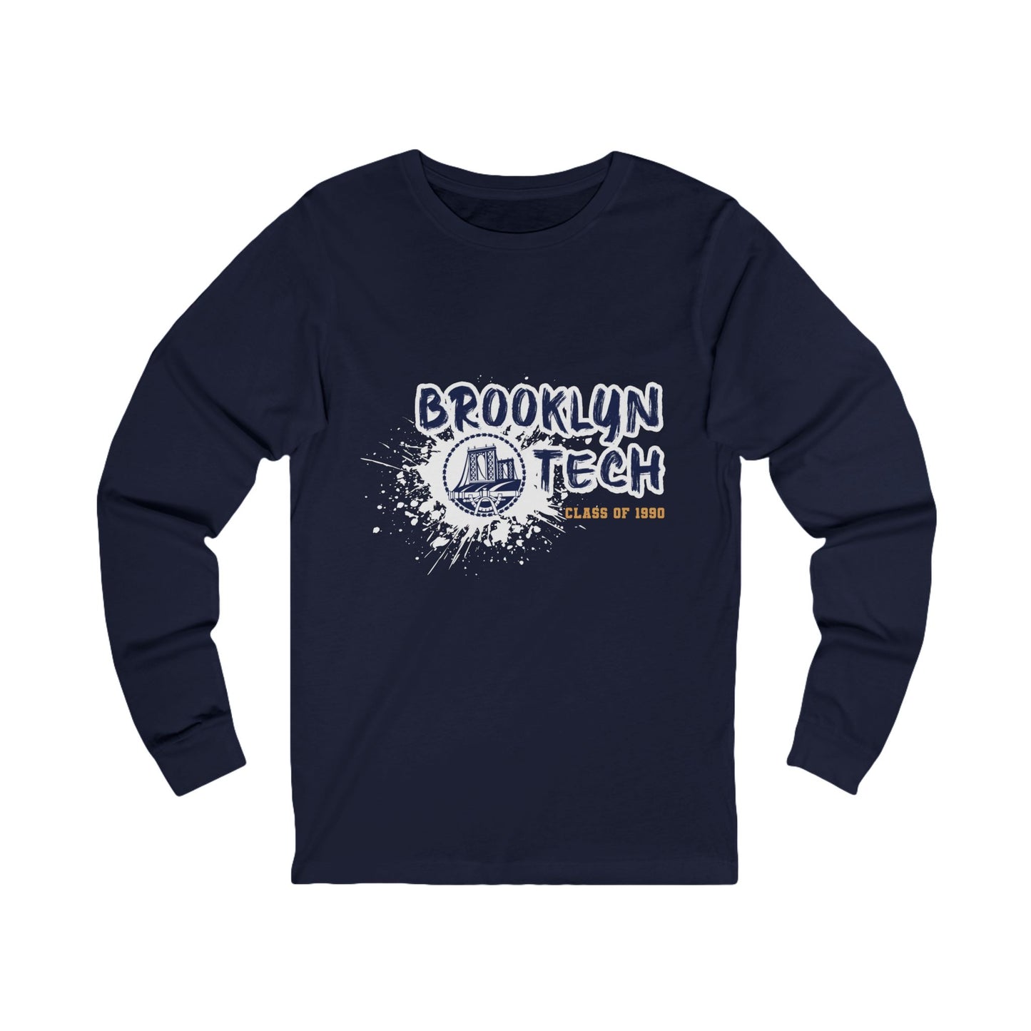 Class Of 1990 Commemorative Unisex Jersey Long Sleeve T-Shirt - Gold Font