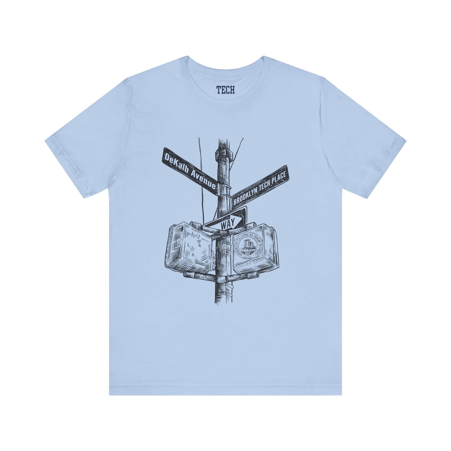 Boutique - DeKalb Ave & Brooklyn Tech Pl - Men's Jersey Short Sleeve T-Shirt - Black Graphic