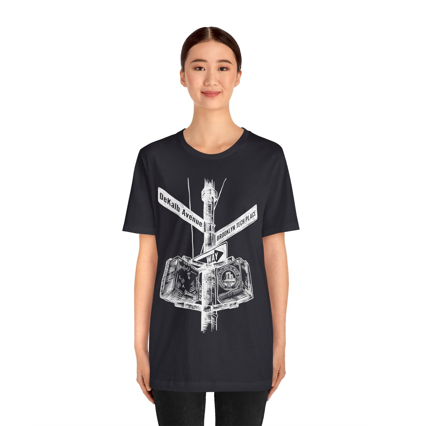 Boutique - Dekalb Ave & Brooklyn Tech Pl - Men's Short Sleeve Jersey - White Graphic