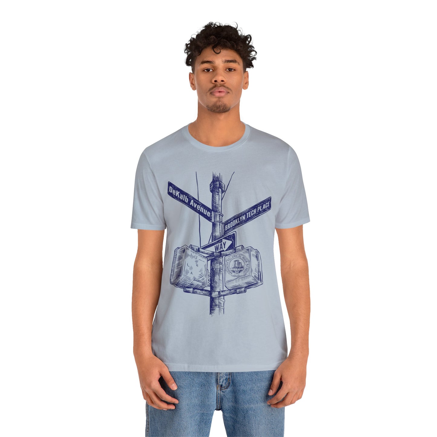 Boutique - Dekalb Ave & Brooklyn Tech Pl - Men's Short Sleeve Jersey - Blue Graphic
