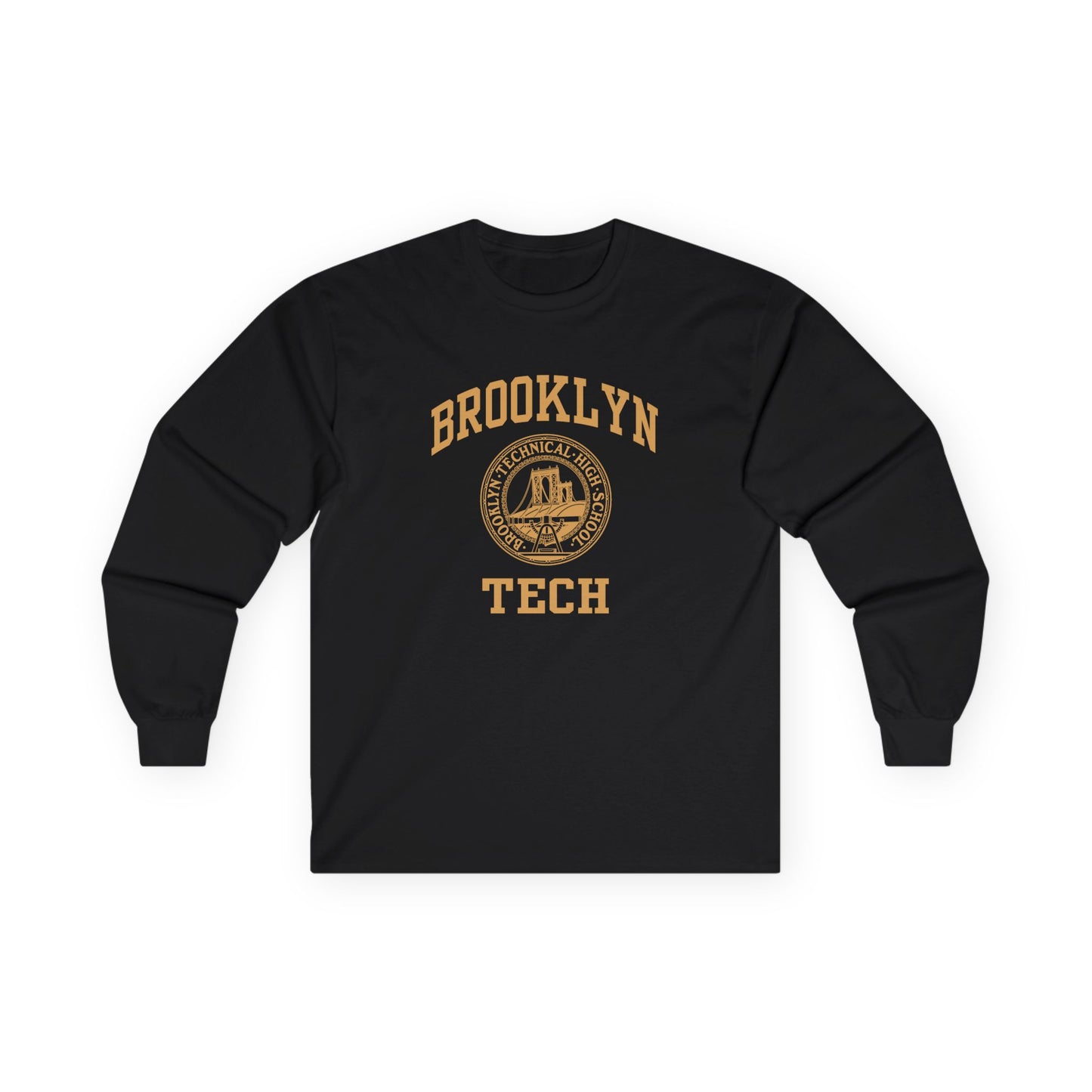 Brooklyn Tech Classic Logo - Men's Ultra Cotton Long Sleeve Tee - Gold Graphic
