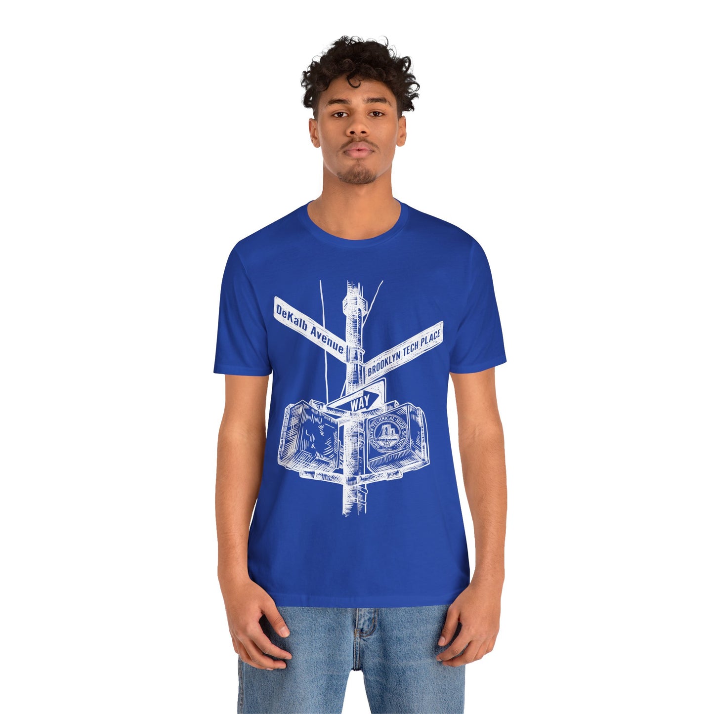 Boutique - Dekalb Ave & Brooklyn Tech Pl - Men's Short Sleeve Jersey - White Graphic