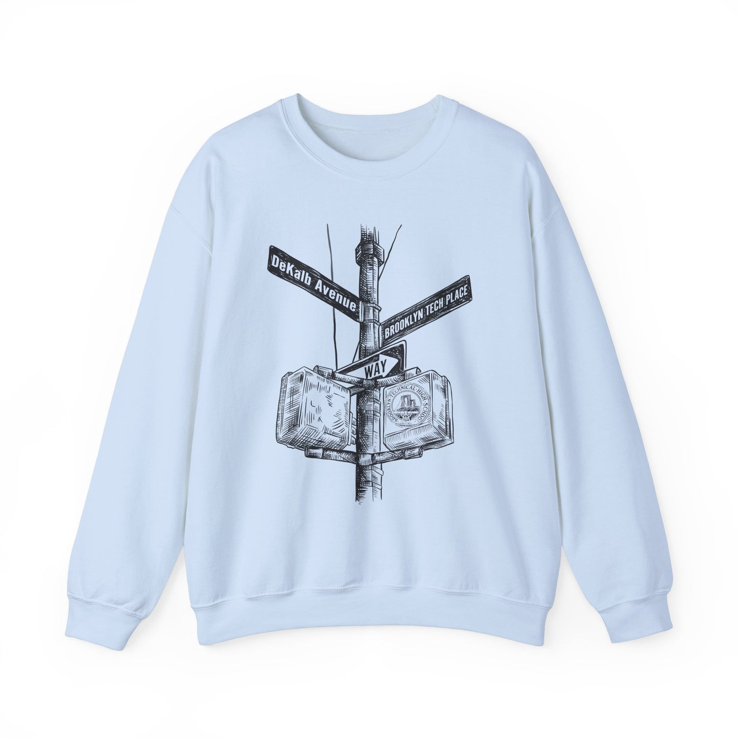 Boutique - Dekalb Ave & Brooklyn Tech Pl - (black Graphic) Men's Heavy Blend™ Crewneck Sweatshirt