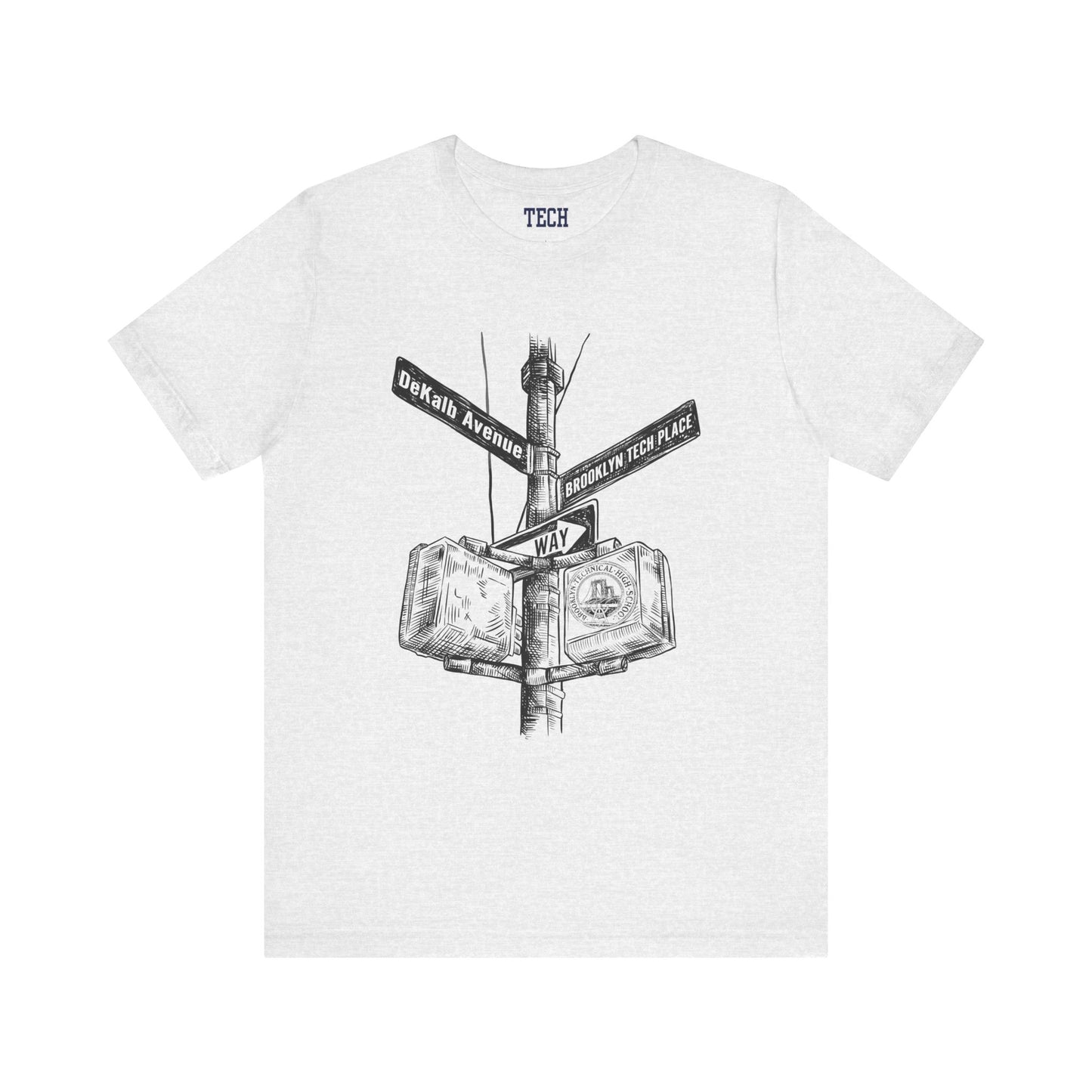 Boutique - DeKalb Ave & Brooklyn Tech Pl - Men's Jersey Short Sleeve T-Shirt - Black Graphic