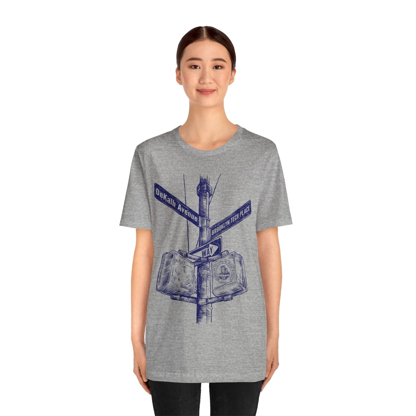 Boutique - Dekalb Ave & Brooklyn Tech Pl - Men's Short Sleeve Jersey - Blue Graphic