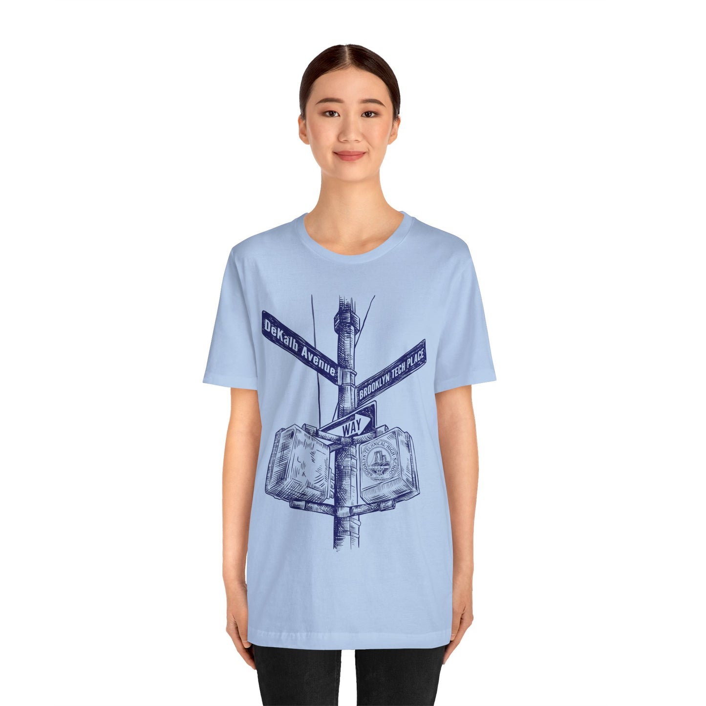 Boutique - Dekalb Ave & Brooklyn Tech Pl - Men's Short Sleeve Jersey - Blue Graphic
