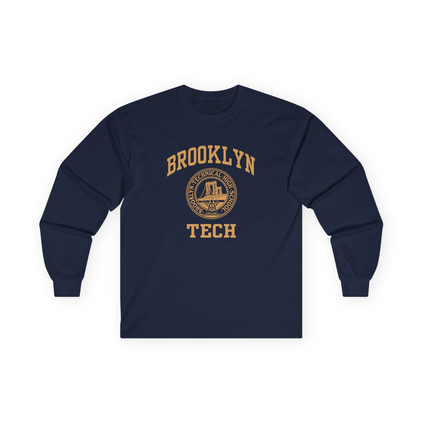 Brooklyn Tech Classic Logo - Men's Ultra Cotton Long Sleeve Tee - Gold Graphic