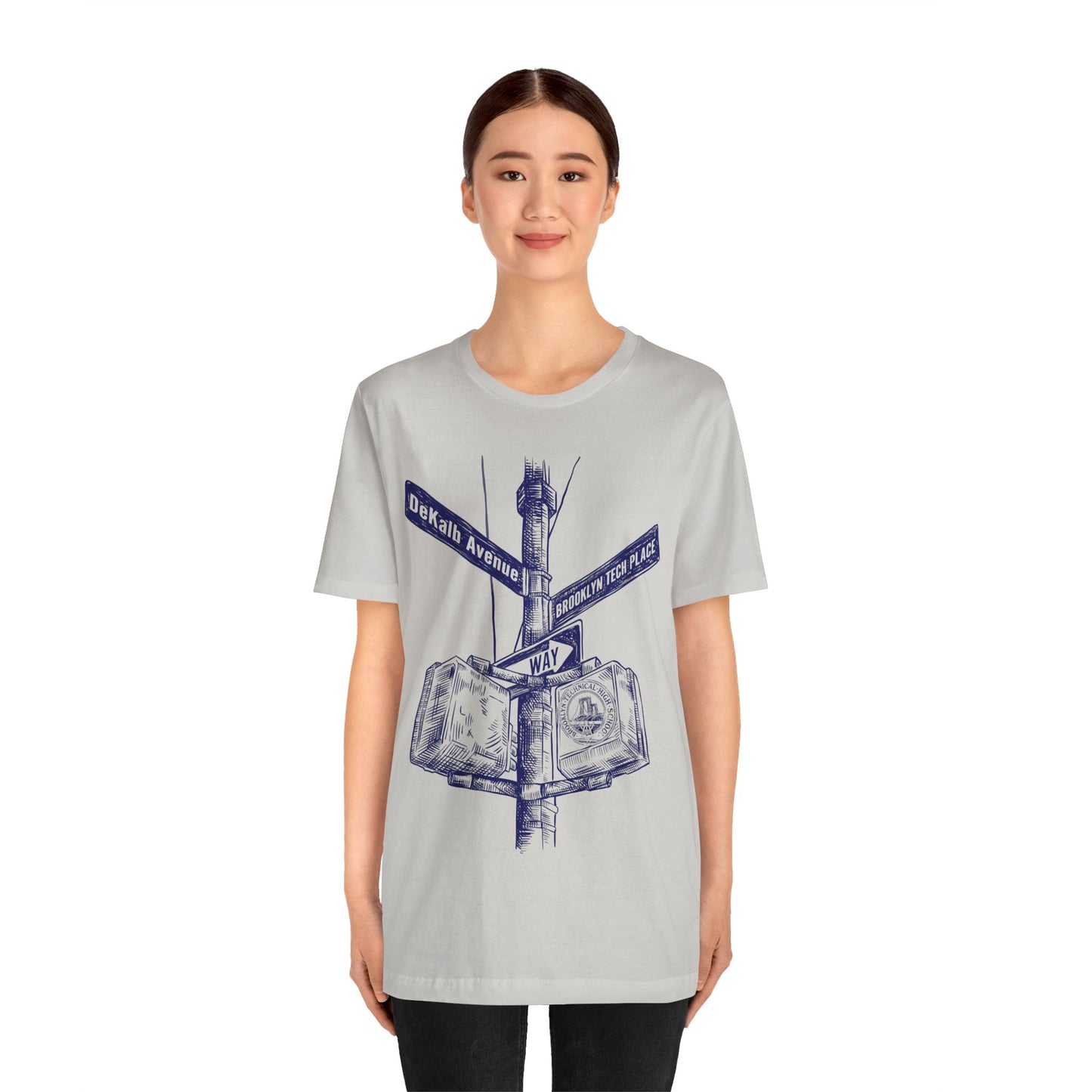 Boutique - Dekalb Ave & Brooklyn Tech Pl - Men's Short Sleeve Jersey - Blue Graphic