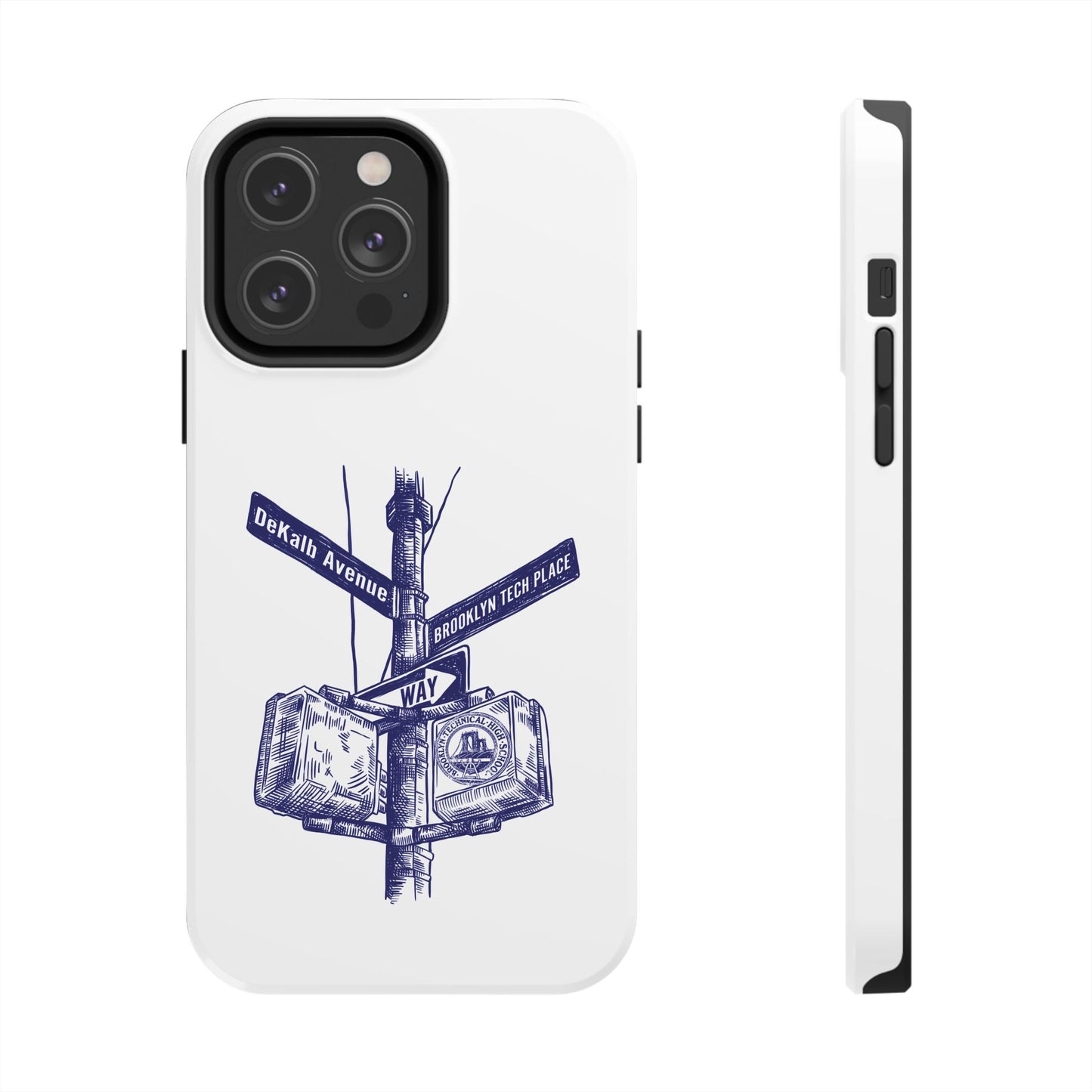 Dekalb Ave & Brooklyn Tech Place - Tough Phone Cases - White