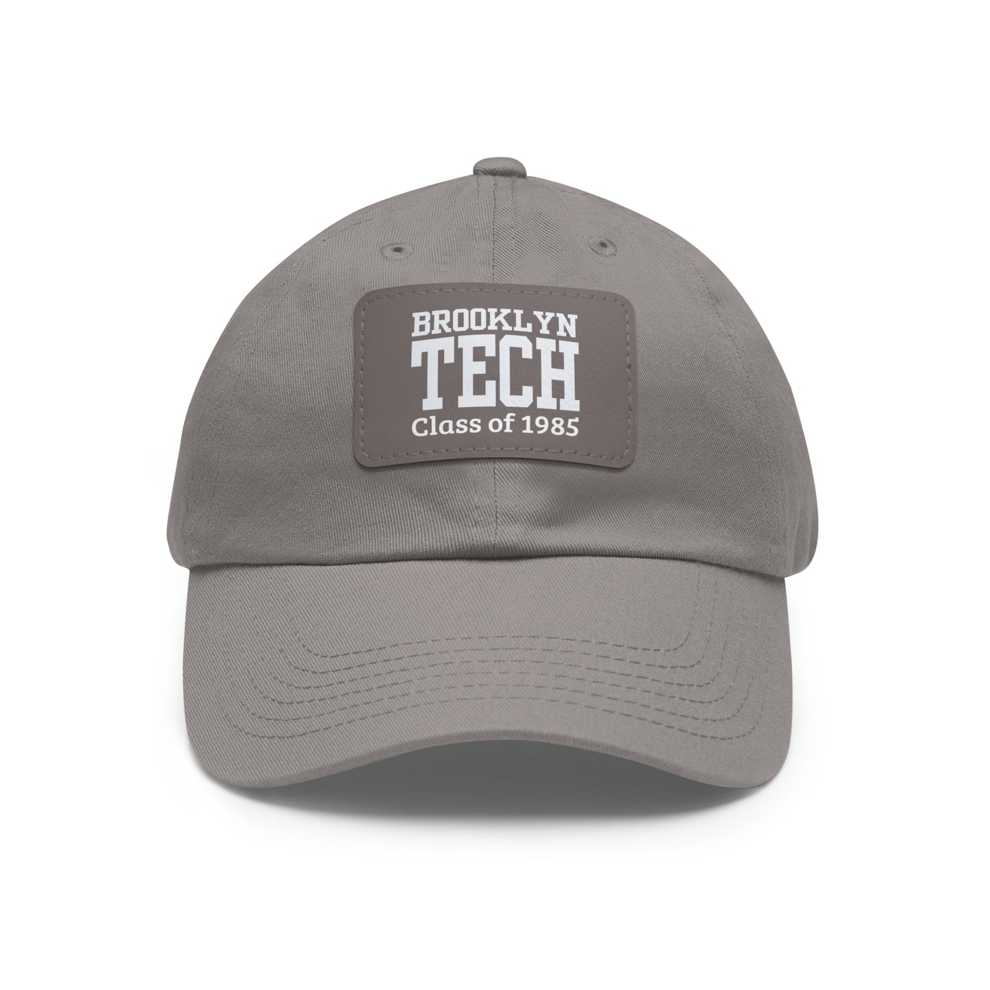 Classic Brooklyn Tech - Hat With Leather Patch (rectangle) - Class Of 1985 - White Font