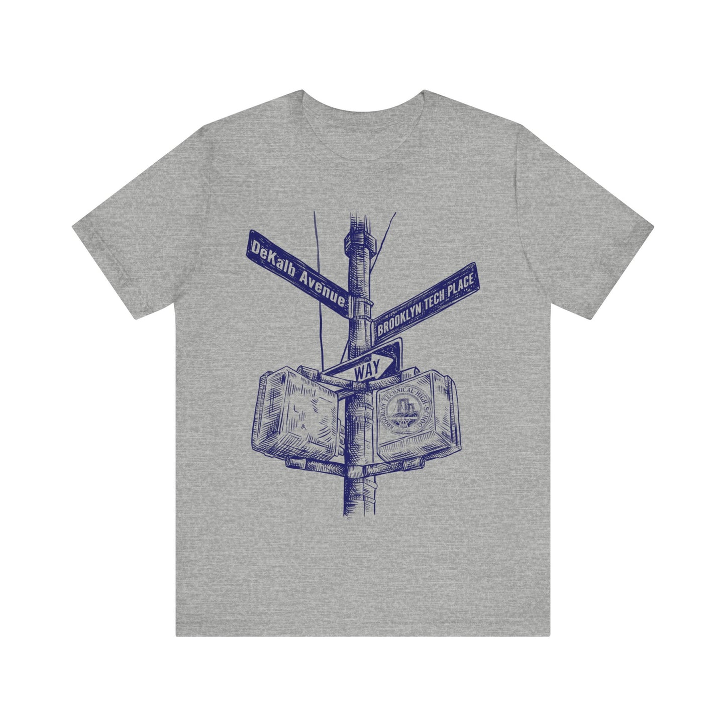 Boutique - Dekalb Ave & Brooklyn Tech Pl - Men's Short Sleeve Jersey - Blue Graphic