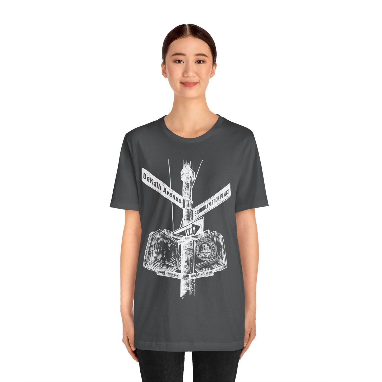 Boutique - Dekalb Ave & Brooklyn Tech Pl - Men's Short Sleeve Jersey - White Graphic