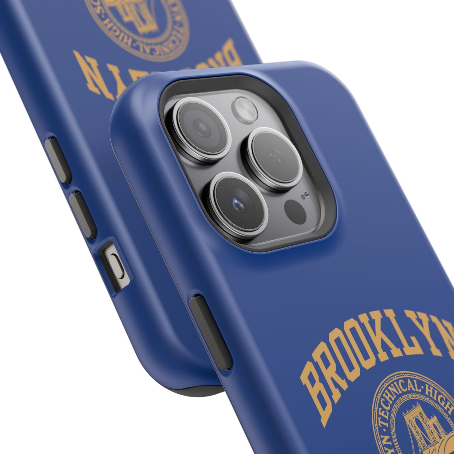 Brooklyn Tech Classic Logo - Impact-Resistant Phone Cases - Iphone Or Samsung - Navy With Gold Graphic