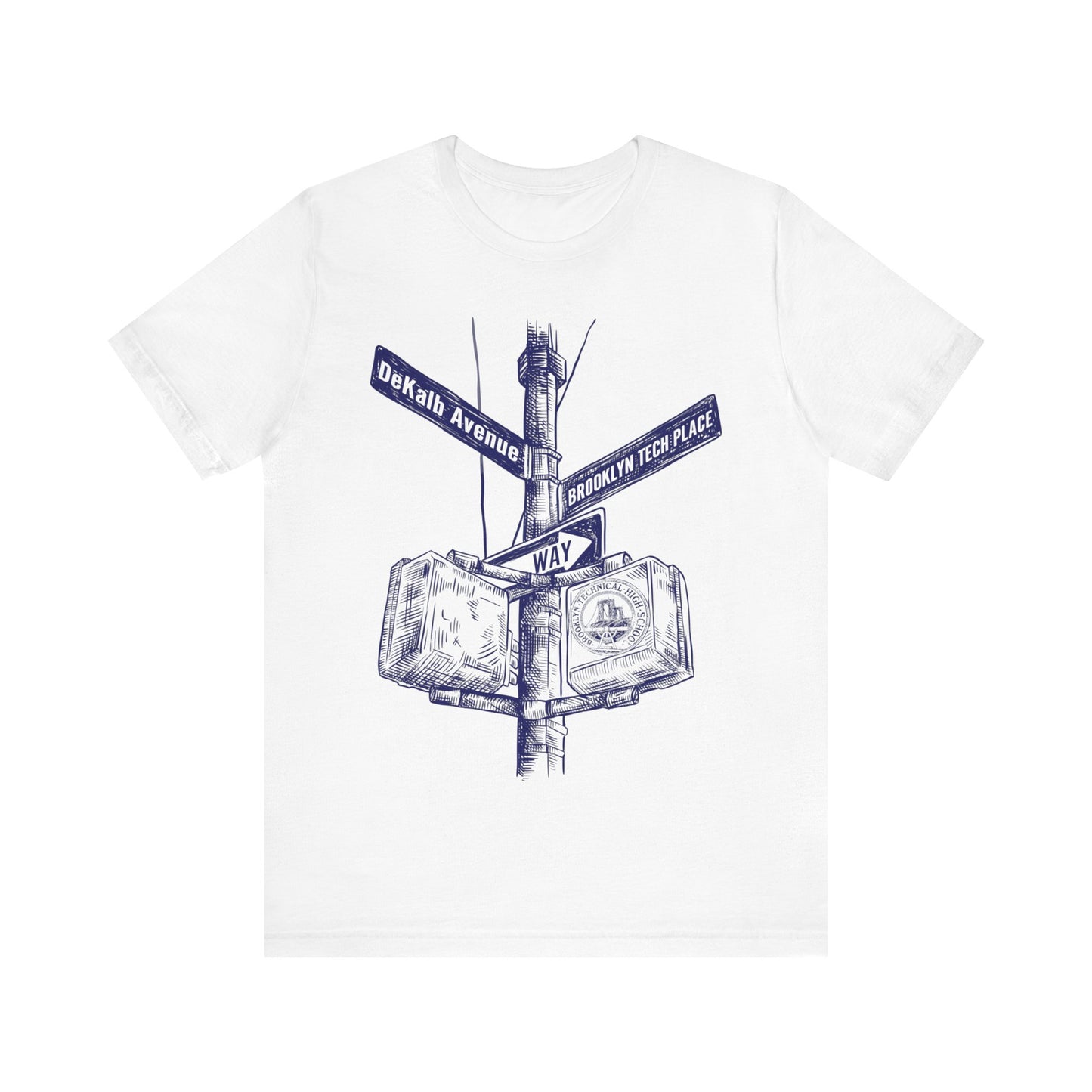 Boutique - Dekalb Ave & Brooklyn Tech Pl - Men's Short Sleeve Jersey - Blue Graphic