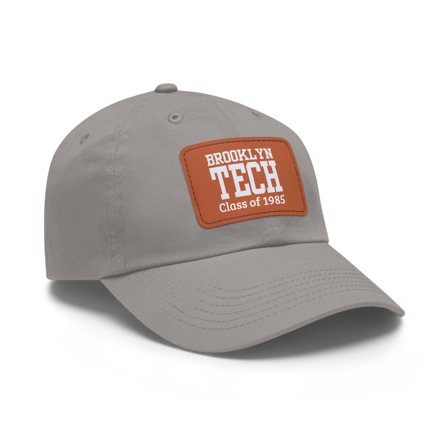 Classic Brooklyn Tech - Hat With Leather Patch (rectangle) - Class Of 1985 - White Font