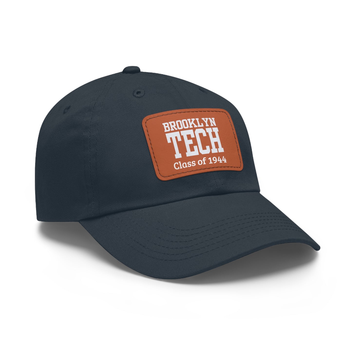 Classic Brooklyn Tech - Hat With Leather Patch (rectangle) - Class Of 1944 - White Font