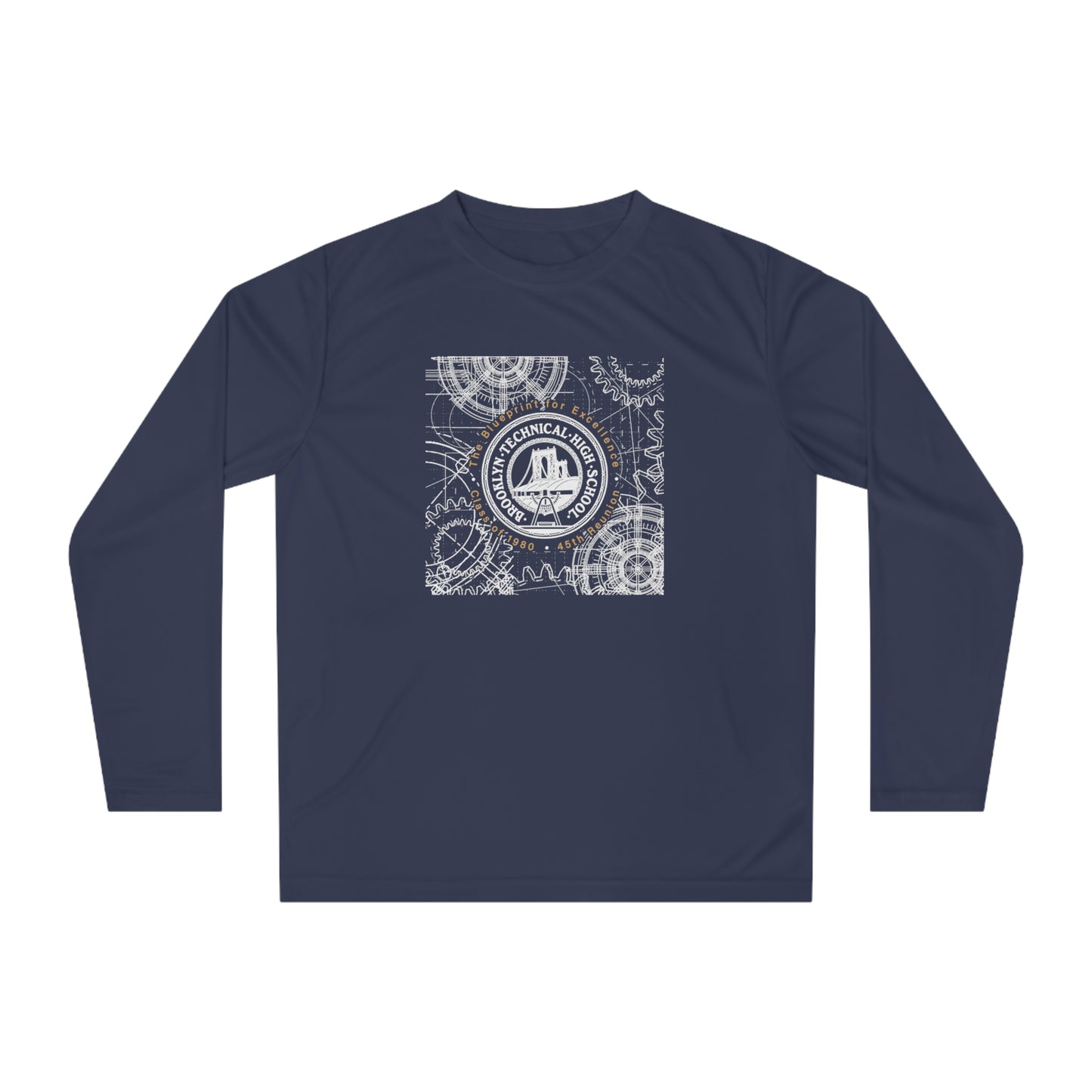 The Blueprint For Excellence - Unisex Performance Long Sleeve Shirt - Class Of 1980
