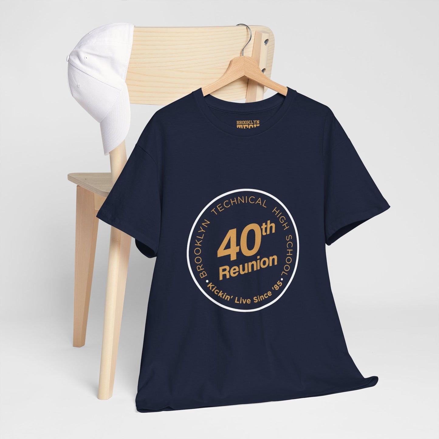 Class Of 1985 Commemorative Unisex Heavy Cotton T-Shirt - Gold Logo