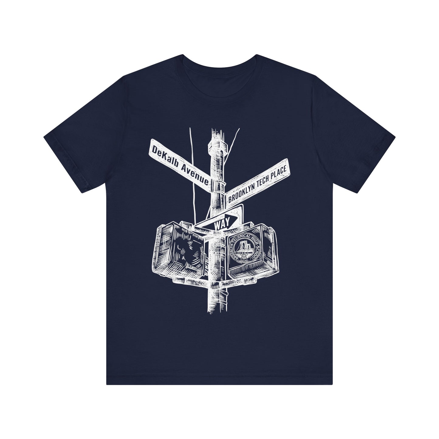 Boutique - Dekalb Ave & Brooklyn Tech Pl - Men's Short Sleeve Jersey - White Graphic