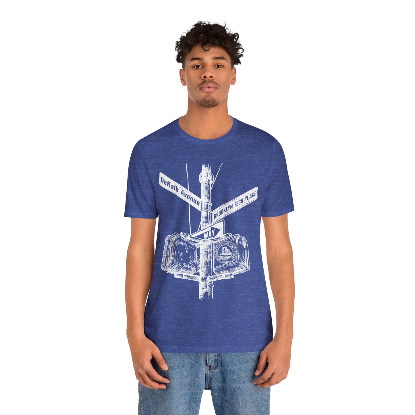 Boutique - Dekalb Ave & Brooklyn Tech Pl - Men's Short Sleeve Jersey - White Graphic