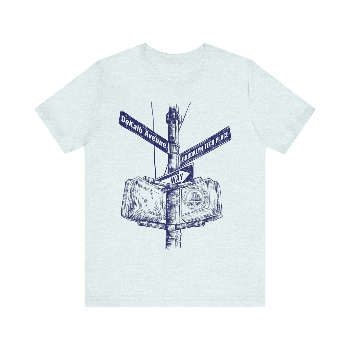 Boutique - Dekalb Ave & Brooklyn Tech Pl - Men's Short Sleeve Jersey - Blue Graphic
