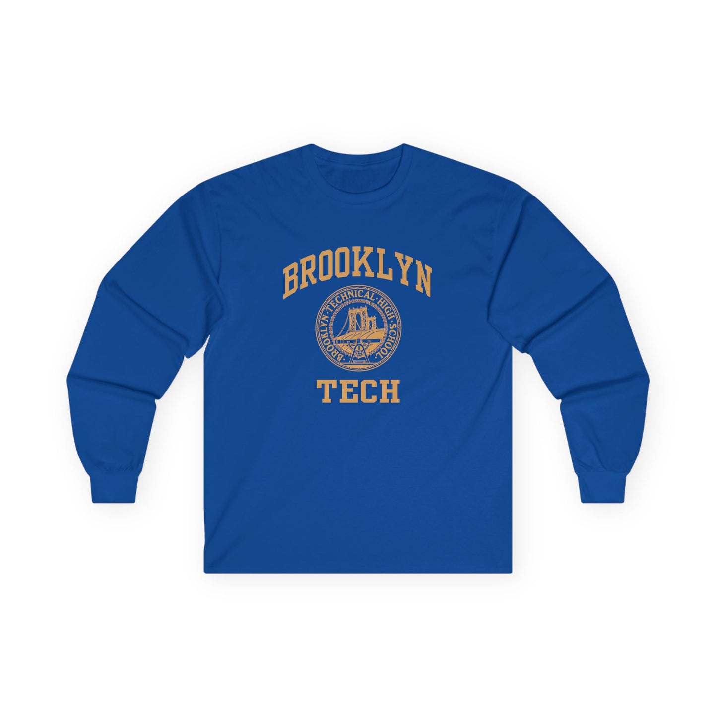 Brooklyn Tech Classic Logo - Men's Ultra Cotton Long Sleeve Tee - Gold Graphic