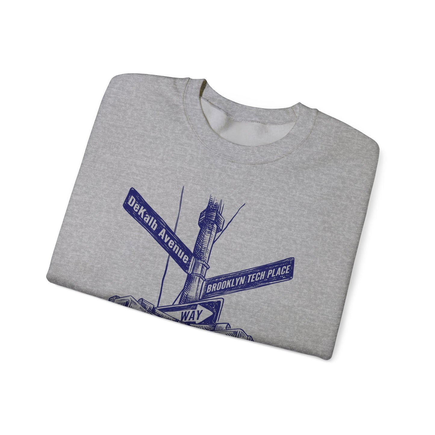 Boutique - Dekalb Ave & Brooklyn Tech Pl - (navy Graphic) Men's Heavy Blend™ Crewneck Sweatshirt