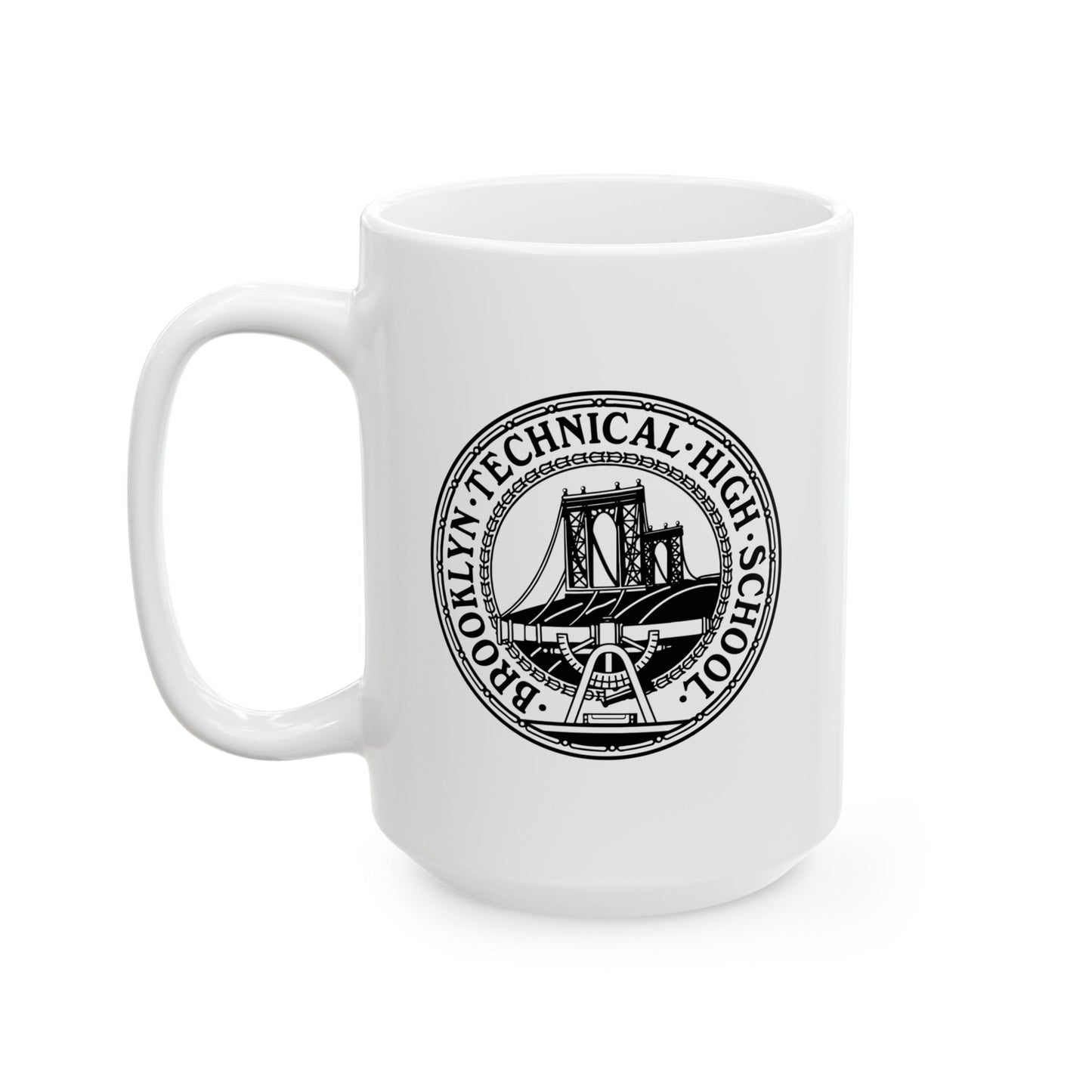 Tech Building - Ceramic Mug, (11oz, 15oz) - B&w