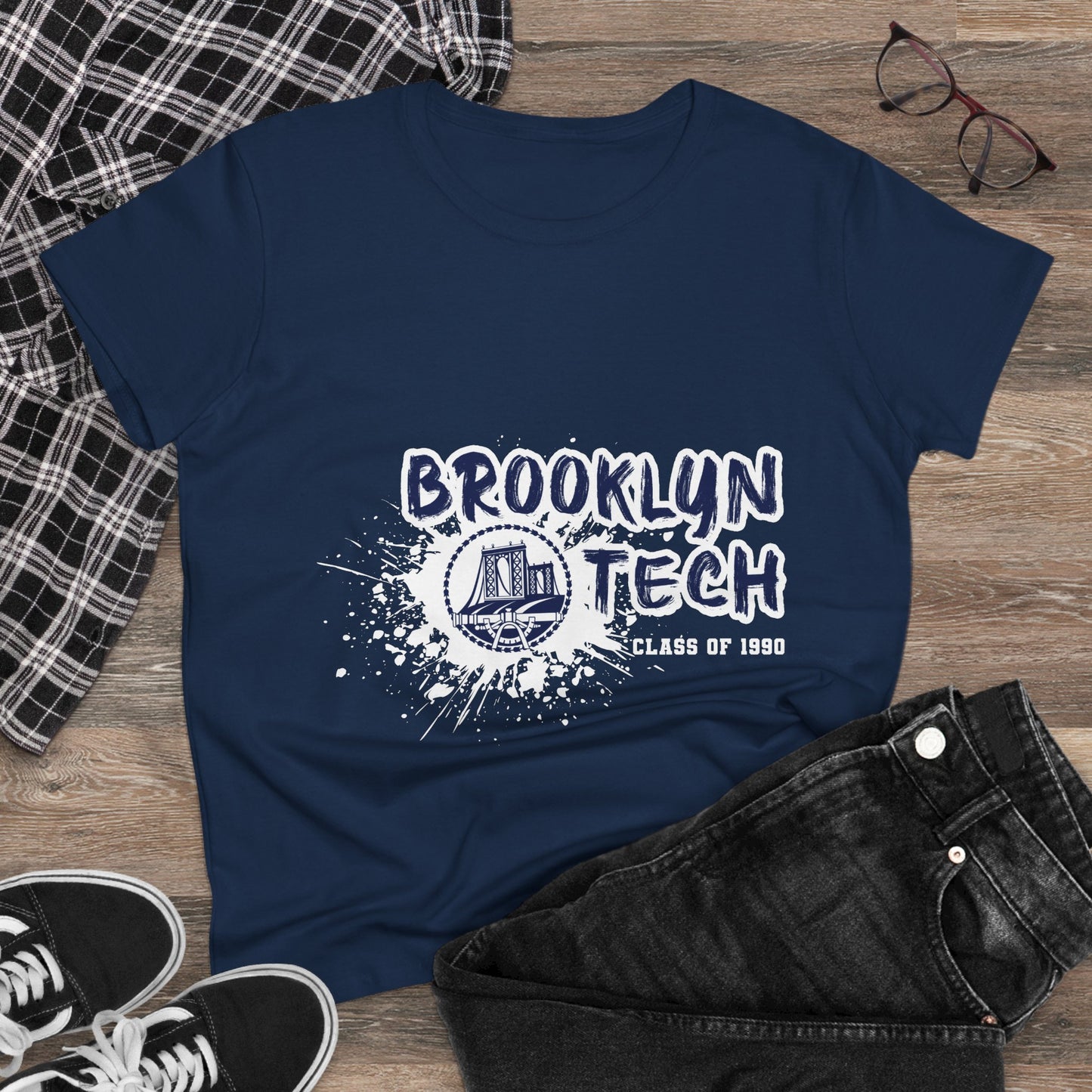 Class Of 1990 Commemorative Women's Midweight Cotton T-Shirt - White Font