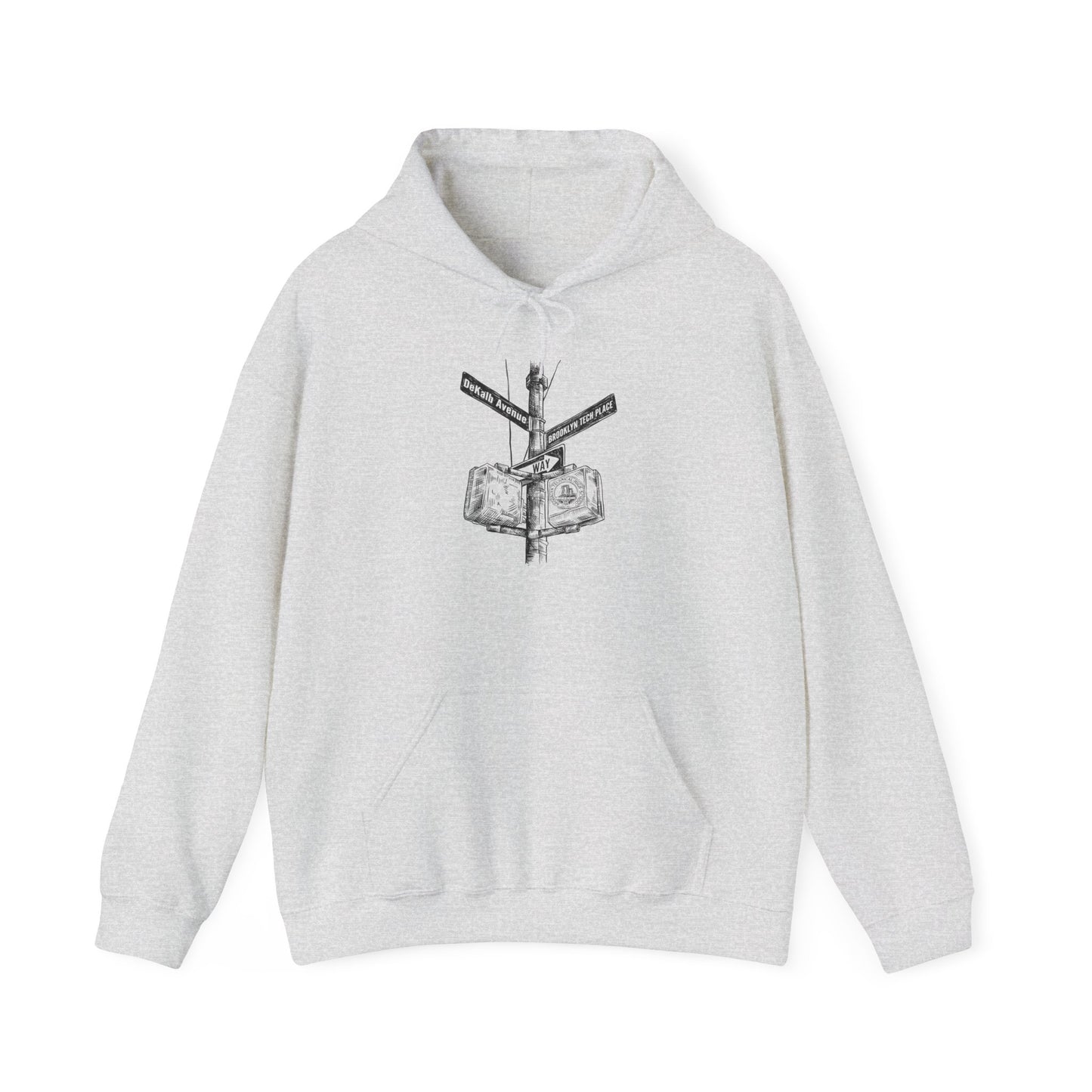 Boutique - Dekalb Ave & Brooklyn Tech Pl - (black Graphic) Men's Heavy Blend™ Hooded Sweatshirt