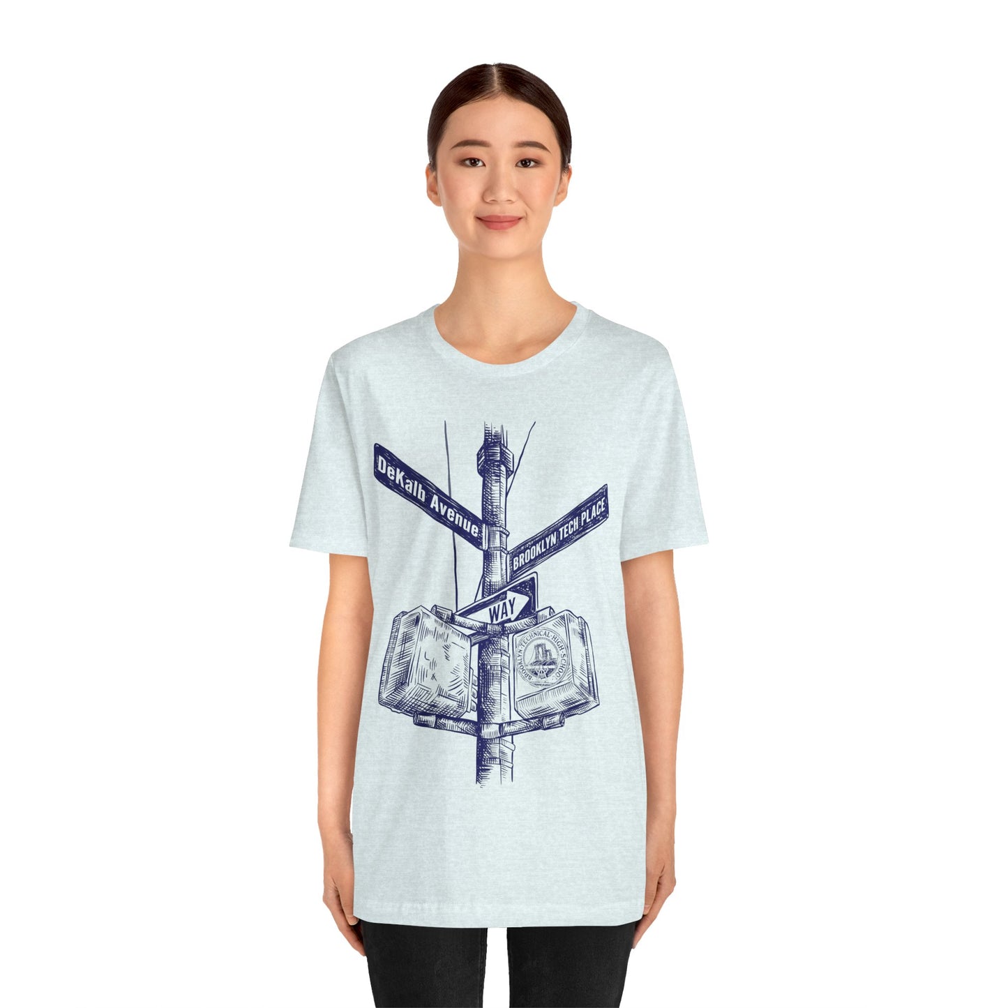 Boutique - Dekalb Ave & Brooklyn Tech Pl - Men's Short Sleeve Jersey - Blue Graphic