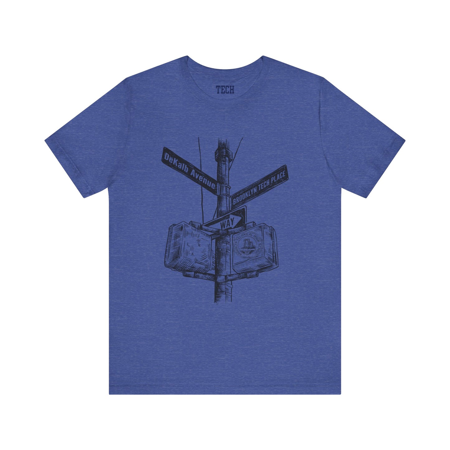 Boutique - DeKalb Ave & Brooklyn Tech Pl - Men's Jersey Short Sleeve T-Shirt - Black Graphic