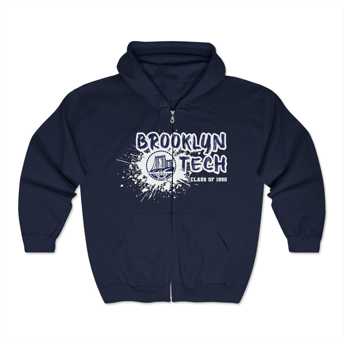 Class Of 1990 Commemorative Unisex Heavy Blend™ Full Zip Hooded Sweatshirt - White Font