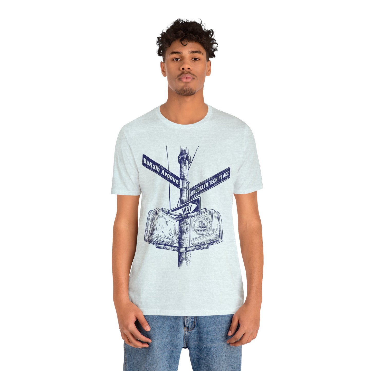 Boutique - Dekalb Ave & Brooklyn Tech Pl - Men's Short Sleeve Jersey - Blue Graphic