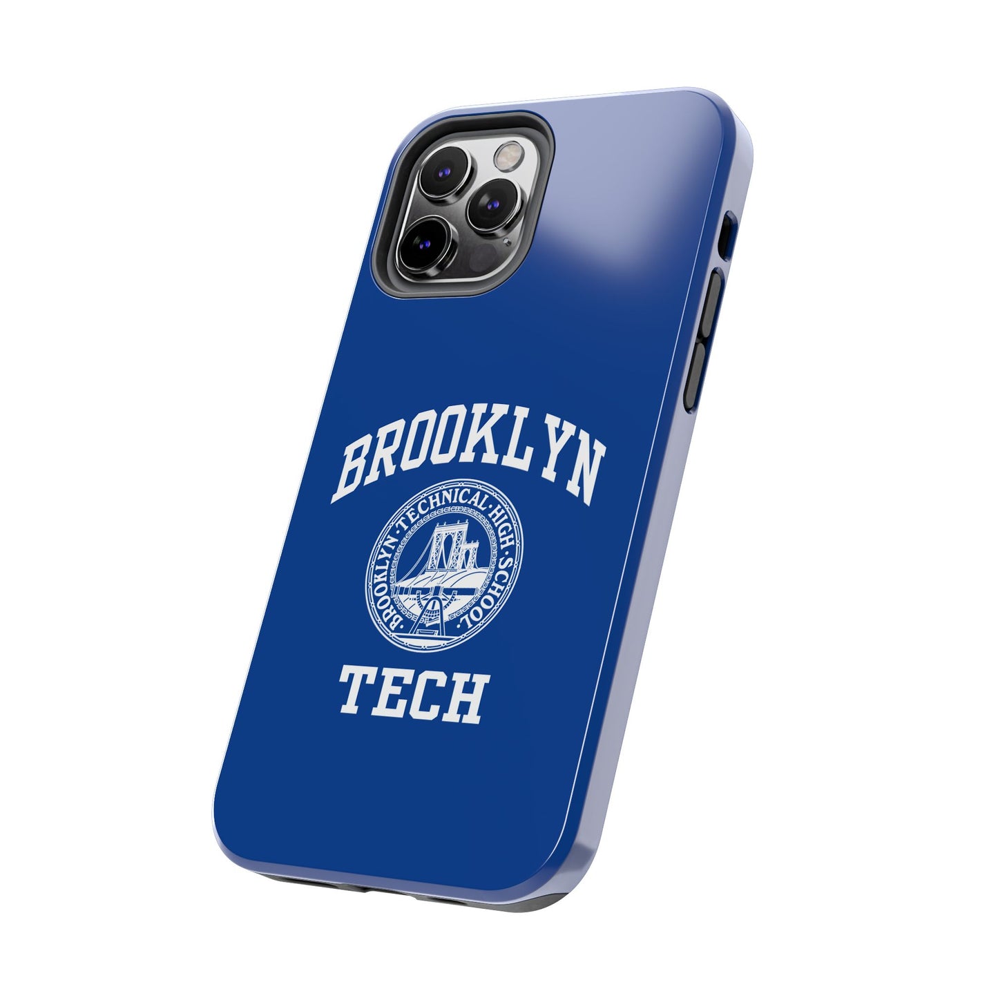 Brooklyn Tech Classic Logo - Tough Phone Cases - Navy Blue With White Graphics