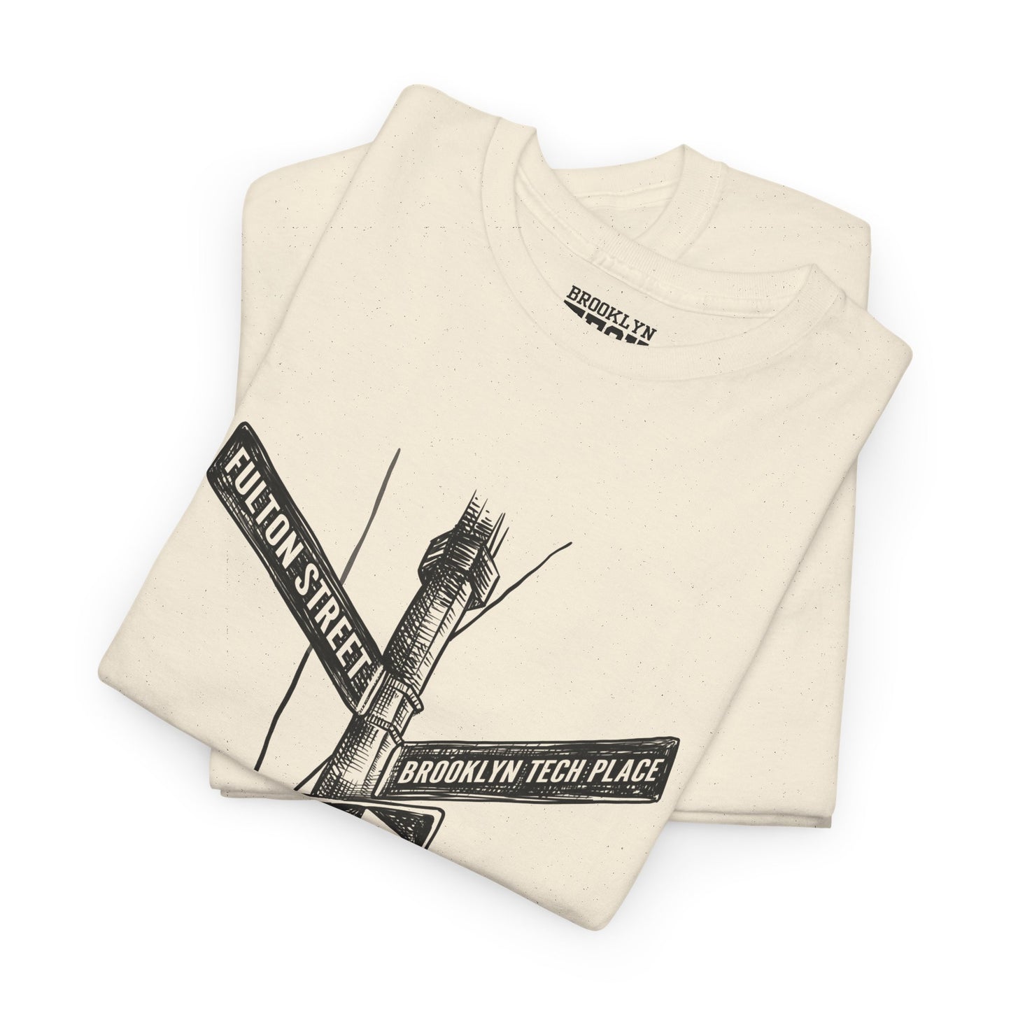 Boutique - Fulton St & Brooklyn Tech Pl - (black Graphic) Men's Heavy Cotton T-Shirt