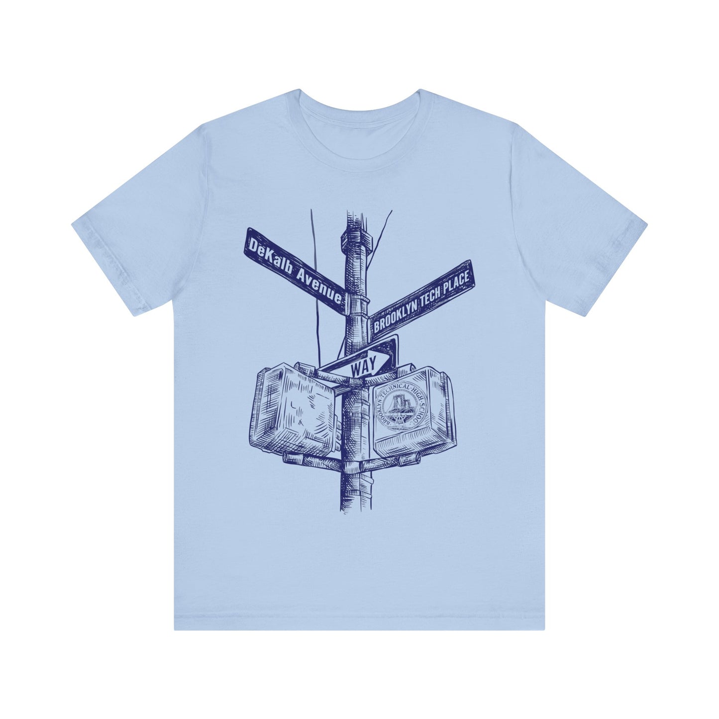 Boutique - Dekalb Ave & Brooklyn Tech Pl - Men's Short Sleeve Jersey - Blue Graphic