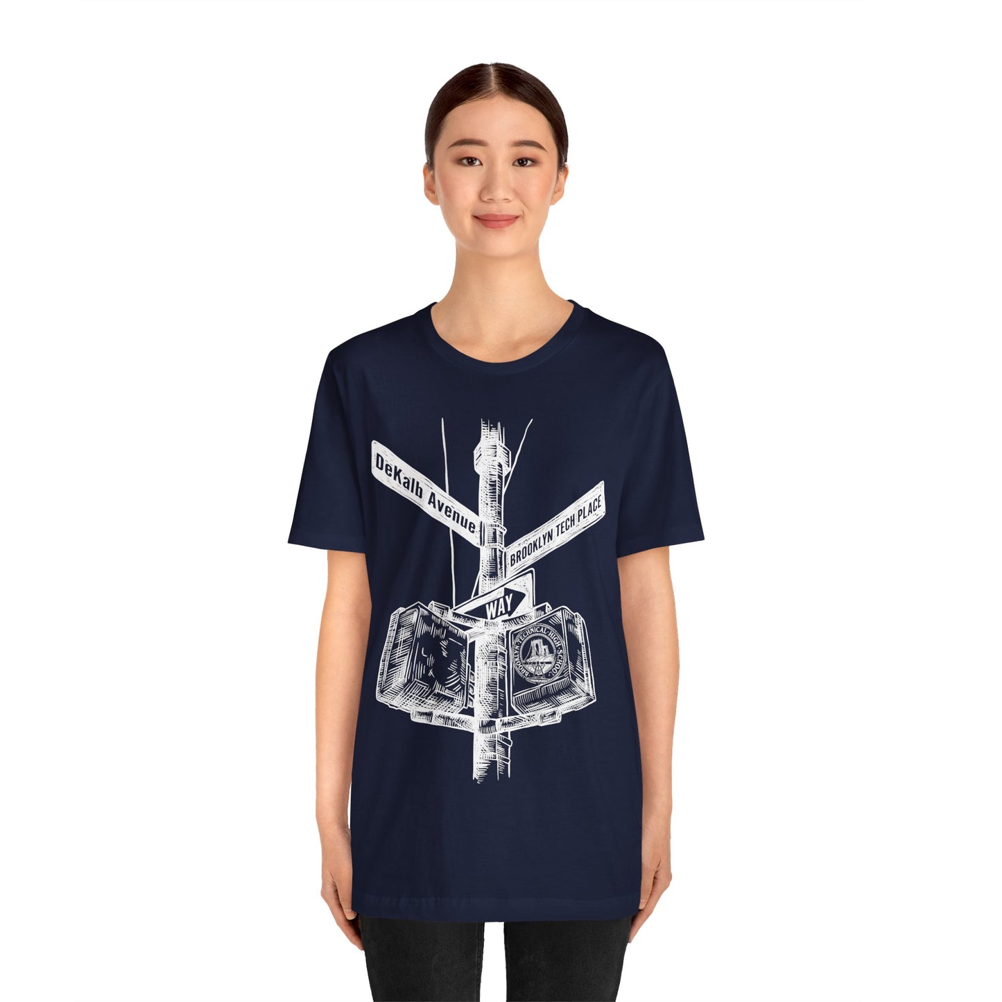 Boutique - Dekalb Ave & Brooklyn Tech Pl - Men's Short Sleeve Jersey - White Graphic