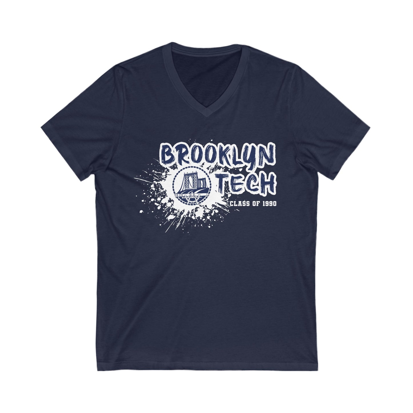 Class Of 1990 Commemorative Unisex Jersey Short Sleeve V-Neck T-Shirt - White Font