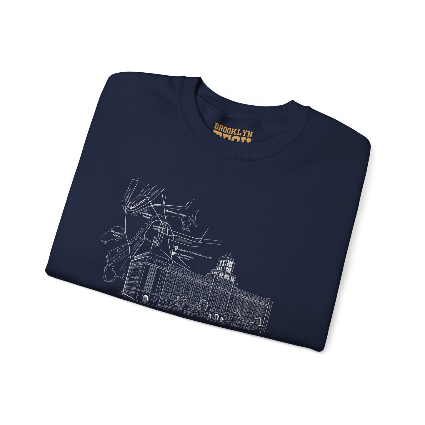 Boutique - Monochrome Building & Map - Men's Heavy Blend™ Crewneck Sweatshirt