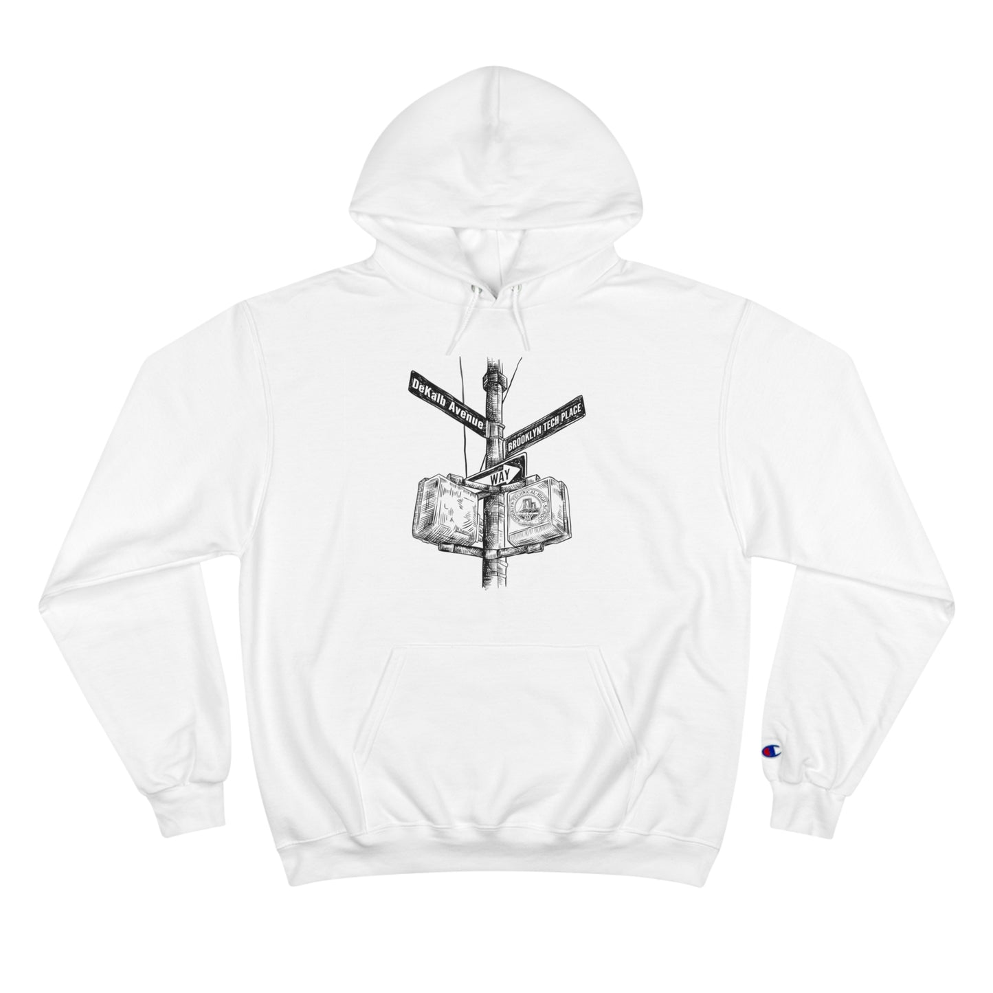 Boutique - Fulton St & Brooklyn Tech Pl - (black Graphic) Champion Hoodie