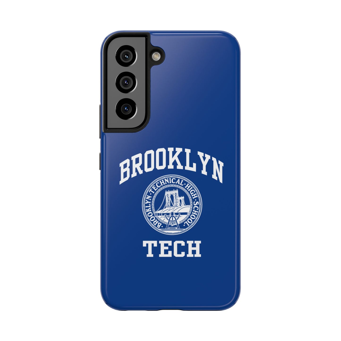Brooklyn Tech Classic Logo - Tough Phone Cases - Navy Blue With White Graphics