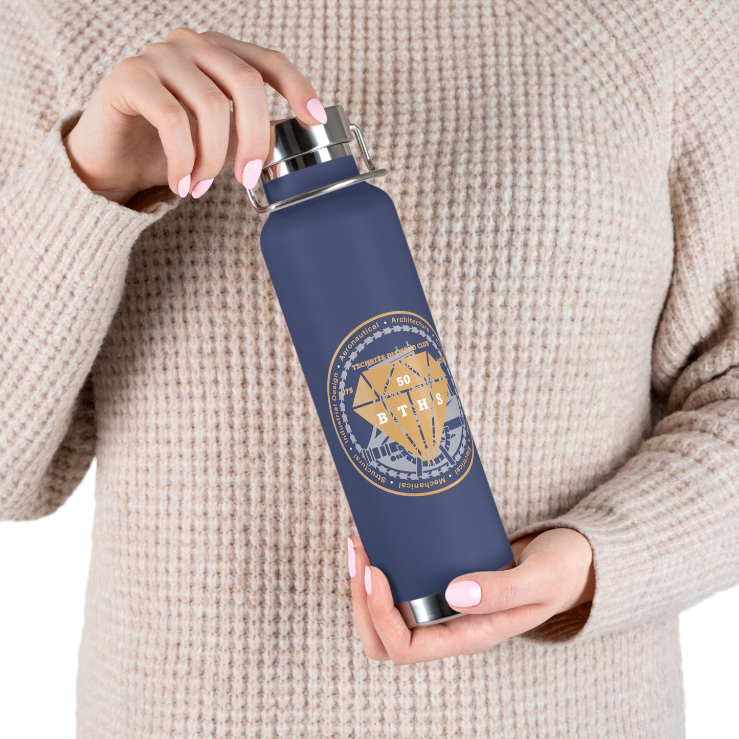 Class Of 1975 Commemorative Copper Vacuum Insulated Bottle, 22oz - Blue