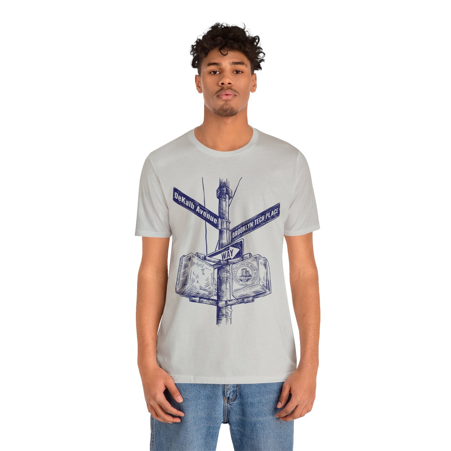 Boutique - Dekalb Ave & Brooklyn Tech Pl - Men's Short Sleeve Jersey - Blue Graphic