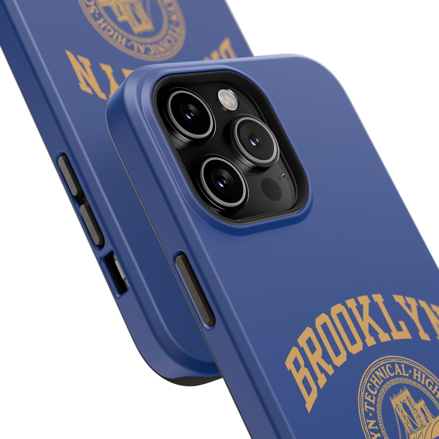 Brooklyn Tech Classic Logo - Impact-Resistant Phone Cases - Iphone Or Samsung - Navy With Gold Graphic