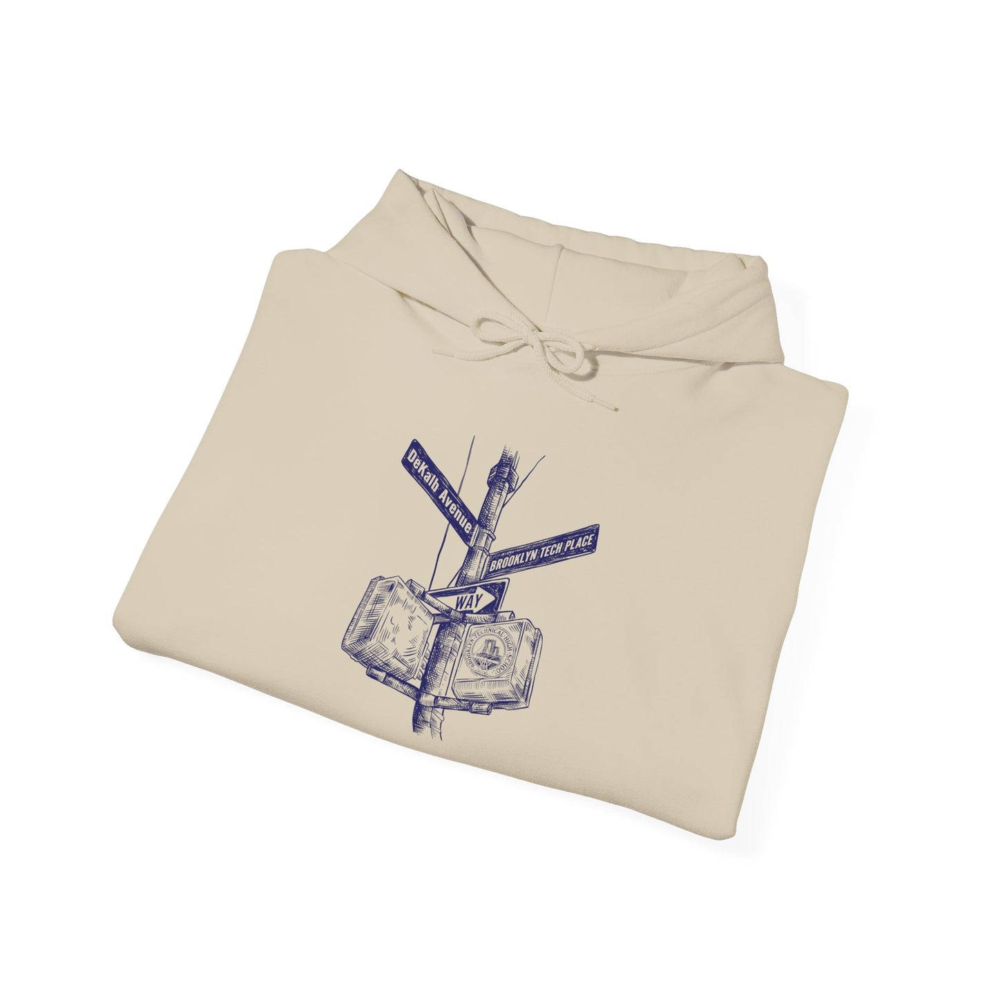 Boutique - Dekalb Ave & Brooklyn Tech Pl - (navy Graphic) Men's Heavy Blend™ Hooded Sweatshirt