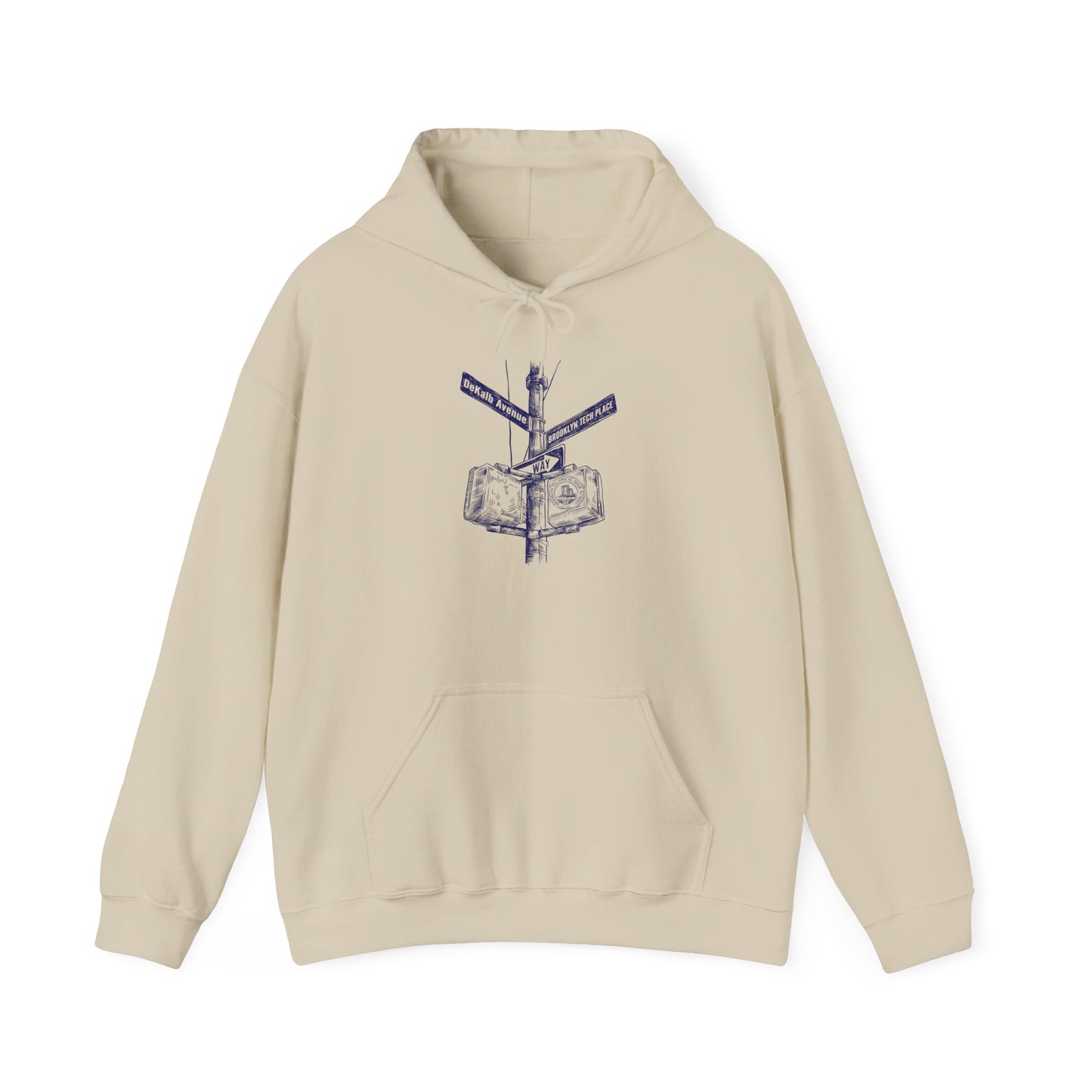 Boutique - Dekalb Ave & Brooklyn Tech Pl - (navy Graphic) Men's Heavy Blend™ Hooded Sweatshirt