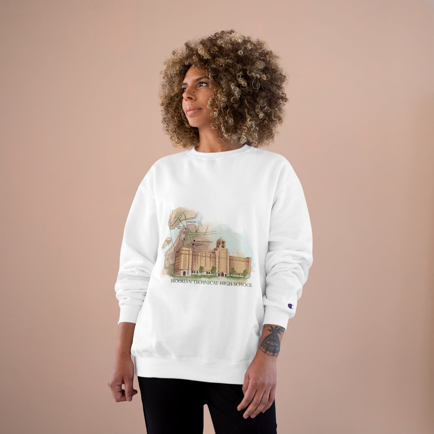 Boutique - Color Building & Map - Champion Crewneck Sweatshirt