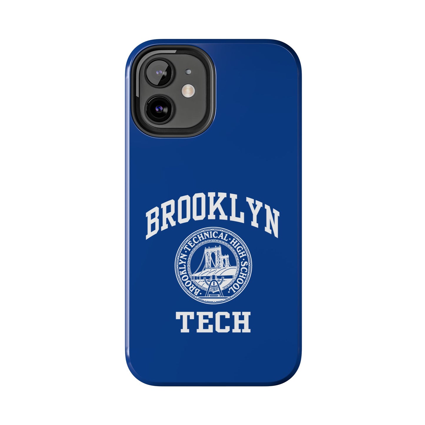 Brooklyn Tech Classic Logo - Tough Phone Cases - Navy Blue With White Graphics