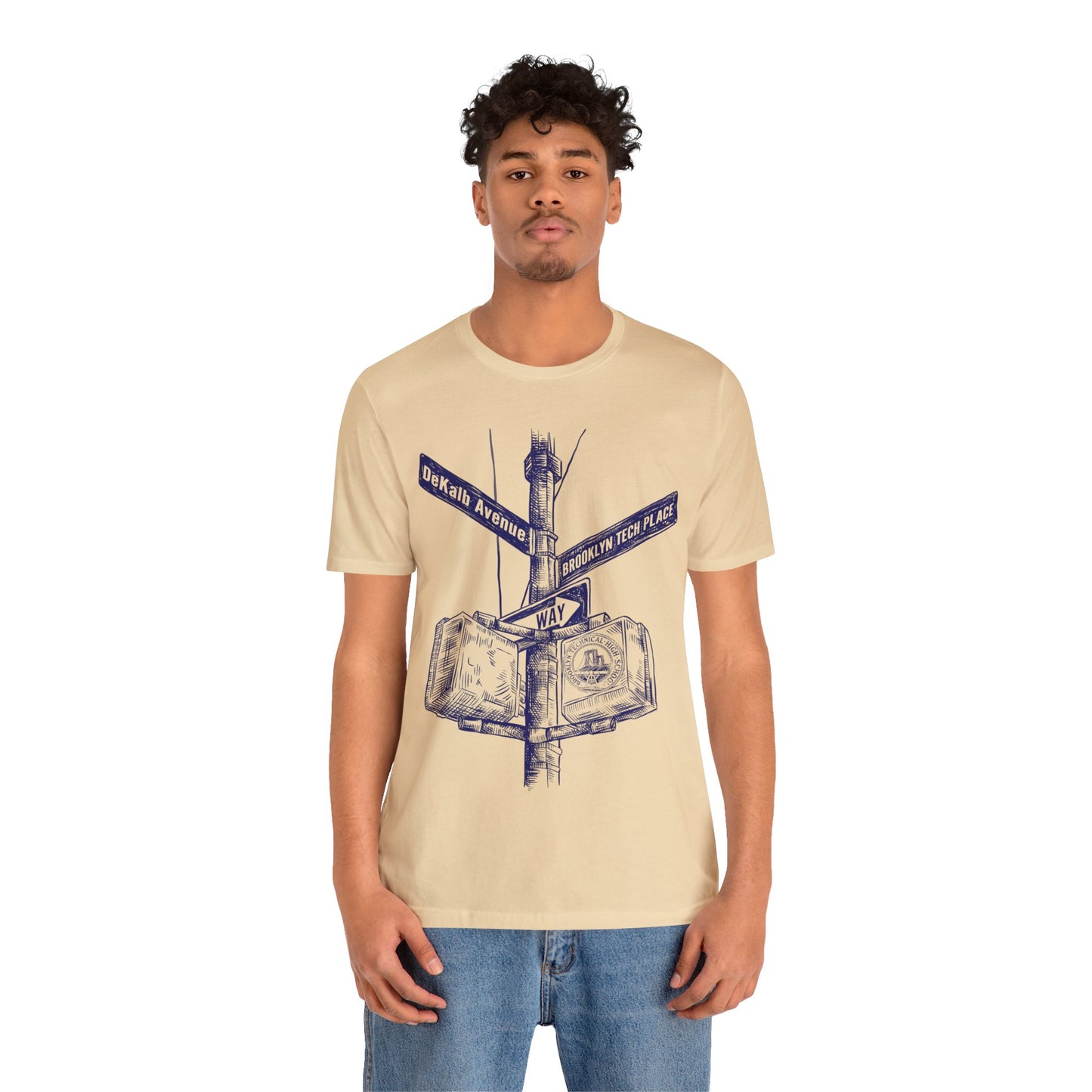 Boutique - Dekalb Ave & Brooklyn Tech Pl - Men's Short Sleeve Jersey - Blue Graphic